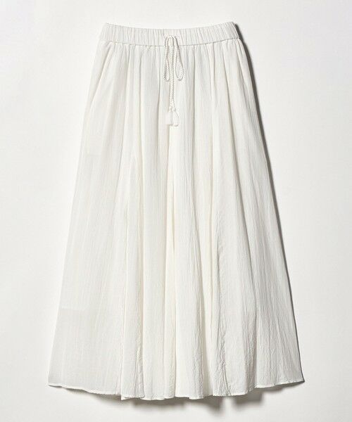 green label relaxing / グリーンレーベル リラクシング ロング・マキシ丈スカート | ボイル パネル フレア スカート（WHITE）
