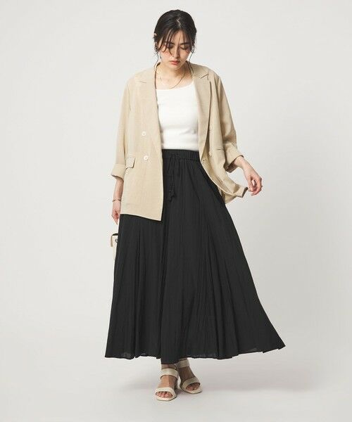 green label relaxing / グリーンレーベル リラクシング ロング・マキシ丈スカート | ボイル パネル フレア スカート | 詳細8