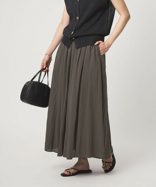 green label relaxing / グリーンレーベル リラクシング ロング・マキシ丈スカート | ボイル パネル フレア スカート | 詳細13