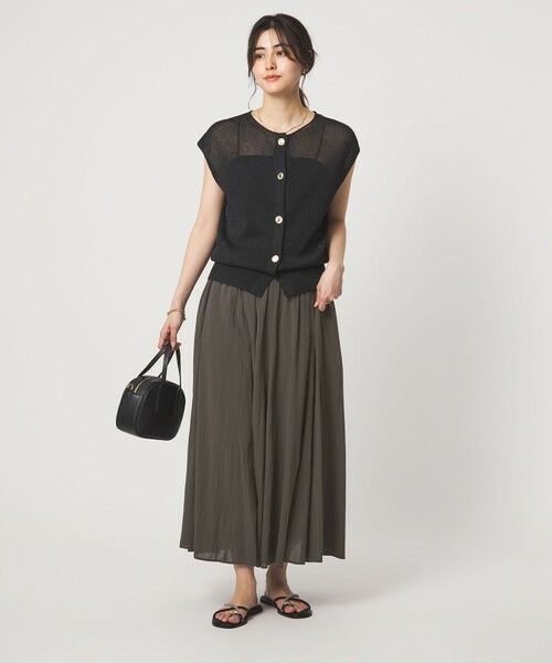 green label relaxing / グリーンレーベル リラクシング ロング・マキシ丈スカート | ボイル パネル フレア スカート | 詳細15