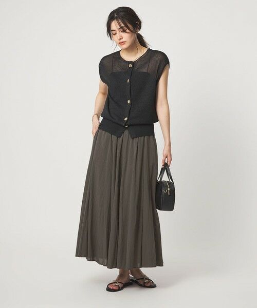 green label relaxing / グリーンレーベル リラクシング ロング・マキシ丈スカート | ボイル パネル フレア スカート | 詳細16