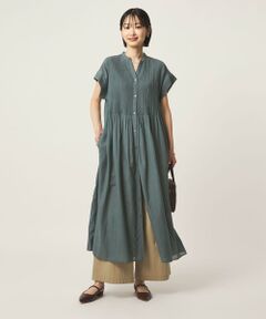 green label relaxing / グリーンレーベル リラクシング ロング・マキシ丈ワンピース | マイクロ ピンタック ワンピース