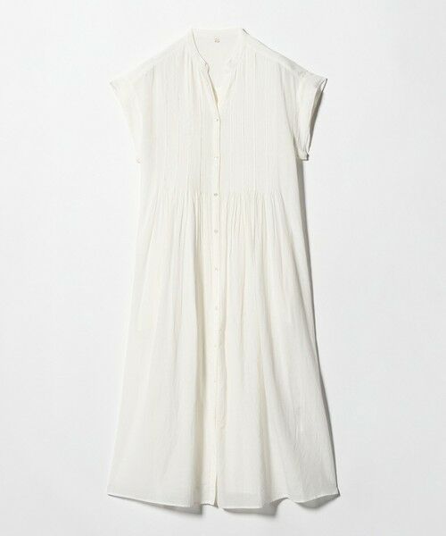 green label relaxing / グリーンレーベル リラクシング ロング・マキシ丈ワンピース | マイクロ ピンタック ワンピース（WHITE）