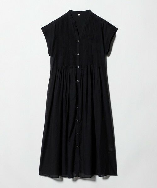 green label relaxing / グリーンレーベル リラクシング ロング・マキシ丈ワンピース | マイクロ ピンタック ワンピース（BLACK）