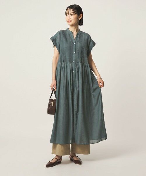 green label relaxing / グリーンレーベル リラクシング ロング・マキシ丈ワンピース | マイクロ ピンタック ワンピース | 詳細5