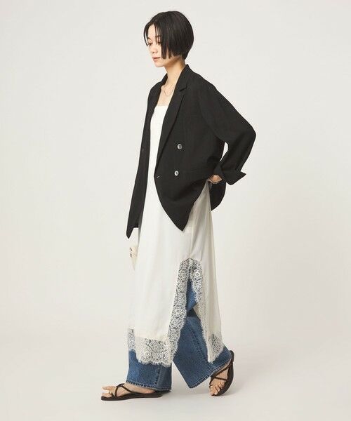 green label relaxing / グリーンレーベル リラクシング ロング・マキシ丈ワンピース | レース Vネック キャミソール ワンピース | 詳細6