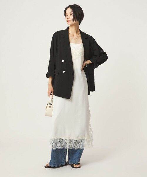 green label relaxing / グリーンレーベル リラクシング ロング・マキシ丈ワンピース | レース Vネック キャミソール ワンピース | 詳細7