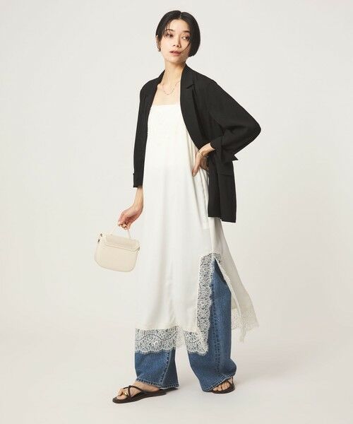 green label relaxing / グリーンレーベル リラクシング ロング・マキシ丈ワンピース | レース Vネック キャミソール ワンピース | 詳細8