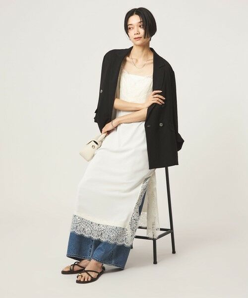 green label relaxing / グリーンレーベル リラクシング ロング・マキシ丈ワンピース | レース Vネック キャミソール ワンピース | 詳細2