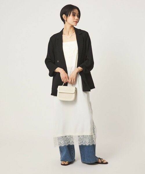 green label relaxing / グリーンレーベル リラクシング ロング・マキシ丈ワンピース | レース Vネック キャミソール ワンピース | 詳細4