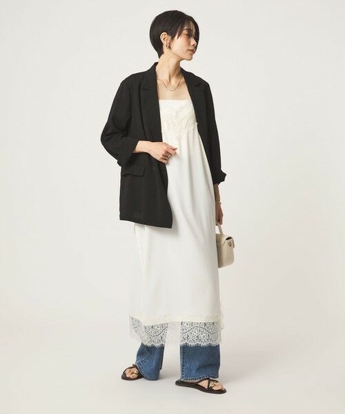 green label relaxing / グリーンレーベル リラクシング ロング・マキシ丈ワンピース | レース Vネック キャミソール ワンピース | 詳細5