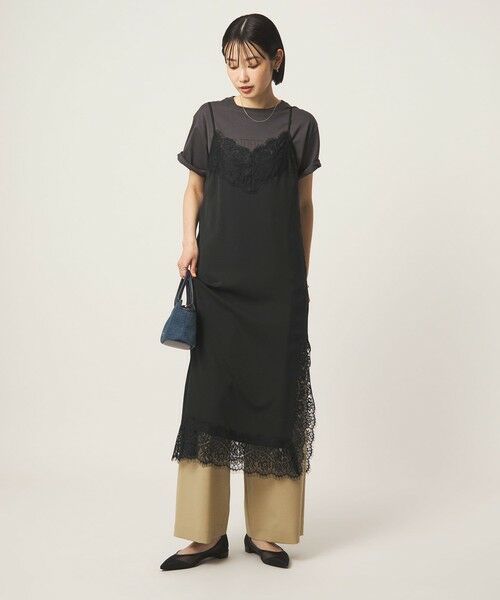 green label relaxing / グリーンレーベル リラクシング ロング・マキシ丈ワンピース | レース Vネック キャミソール ワンピース | 詳細10