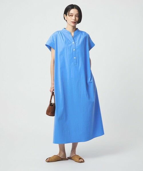 green label relaxing / グリーンレーベル リラクシング ロング・マキシ丈ワンピース | ［size SHORTあり］WONDER CLOTH スキッパー ワンピース（COBALT）