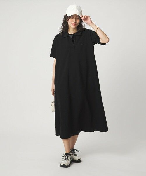 green label relaxing / グリーンレーベル リラクシング ロング・マキシ丈ワンピース | 【別注】＜LACOSTE＞ポロドレス（BLACK）