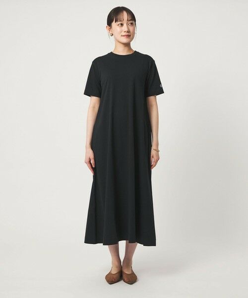 green label relaxing / グリーンレーベル リラクシング ロング・マキシ丈ワンピース | 【別注】＜Champion＞ショートスリーブ フレア Tシャツ ワンピース | 詳細4