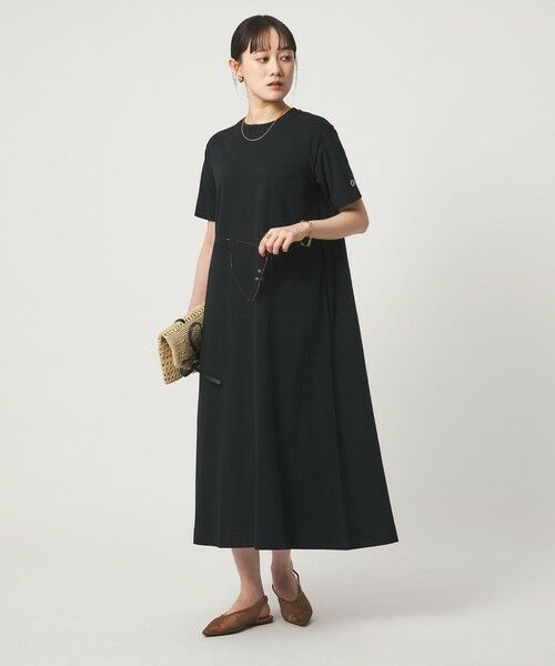green label relaxing / グリーンレーベル リラクシング ロング・マキシ丈ワンピース | 【別注】＜Champion＞ショートスリーブ フレア Tシャツ ワンピース | 詳細3