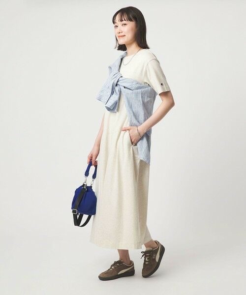 green label relaxing / グリーンレーベル リラクシング ロング・マキシ丈ワンピース | 【別注】＜Champion＞ショートスリーブ フレア Tシャツ ワンピース | 詳細14