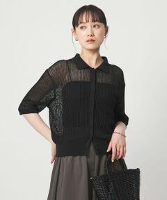 green label relaxing / グリーンレーベル リラクシング カーディガン・ボレロ | メッシュ ポロカーディガン ニット ウォッシャブル