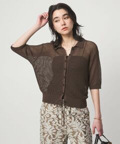 green label relaxing / グリーンレーベル リラクシング カーディガン・ボレロ | メッシュ ポロカーディガン ニット ウォッシャブル