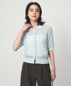 green label relaxing / グリーンレーベル リラクシング カーディガン・ボレロ | メッシュ ポロカーディガン ニット ウォッシャブル