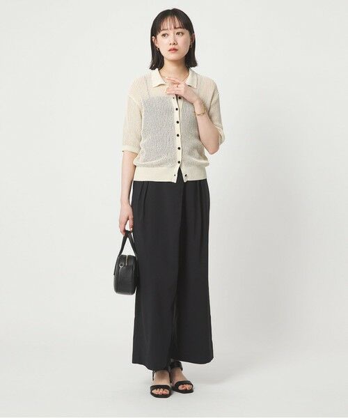 green label relaxing / グリーンレーベル リラクシング カーディガン・ボレロ | メッシュ ポロカーディガン ニット ウォッシャブル | 詳細7