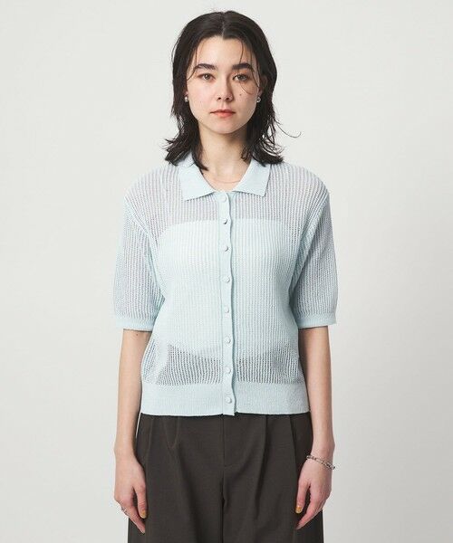 green label relaxing / グリーンレーベル リラクシング カーディガン・ボレロ | メッシュ ポロカーディガン ニット ウォッシャブル | 詳細18
