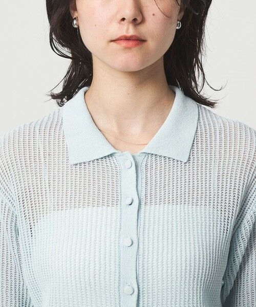 green label relaxing / グリーンレーベル リラクシング カーディガン・ボレロ | メッシュ ポロカーディガン ニット ウォッシャブル | 詳細21