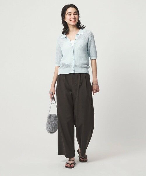 green label relaxing / グリーンレーベル リラクシング カーディガン・ボレロ | メッシュ ポロカーディガン ニット ウォッシャブル | 詳細16