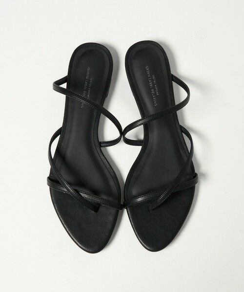 green label relaxing / グリーンレーベル リラクシング サンダル | ライン フラット サンダル（BLACK）