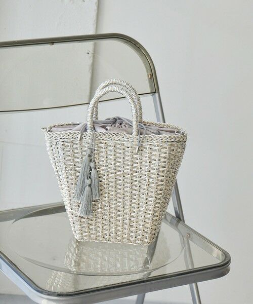 green label relaxing / グリーンレーベル リラクシング かごバック | 2WAY メタリック ペーパーカゴバッグ（SILVER）