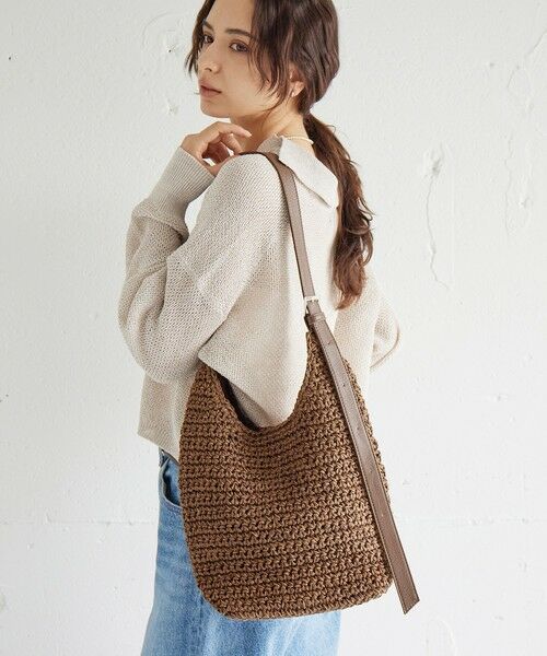 green label relaxing / グリーンレーベル リラクシング かごバック | ペーパーコード ショルダーバッグ（DK.BROWN）