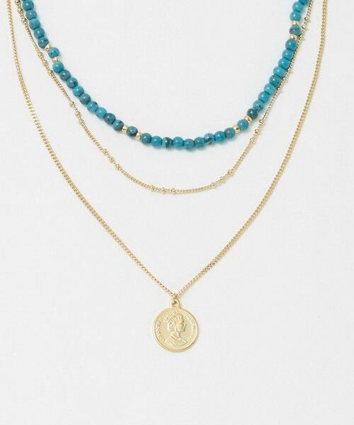 green label relaxing / グリーンレーベル リラクシング ネックレス・ペンダント・チョーカー | 3WAY ターコイズカラー＆コイン ネックレス | 詳細1