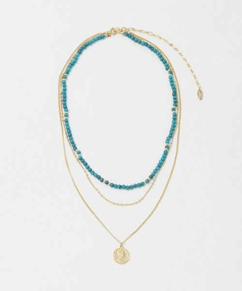 green label relaxing / グリーンレーベル リラクシング ネックレス・ペンダント・チョーカー | 3WAY ターコイズカラー＆コイン ネックレス（GOLD）