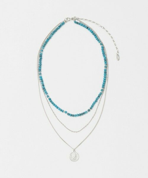 green label relaxing / グリーンレーベル リラクシング ネックレス・ペンダント・チョーカー | 3WAY ターコイズカラー＆コイン ネックレス（SILVER）