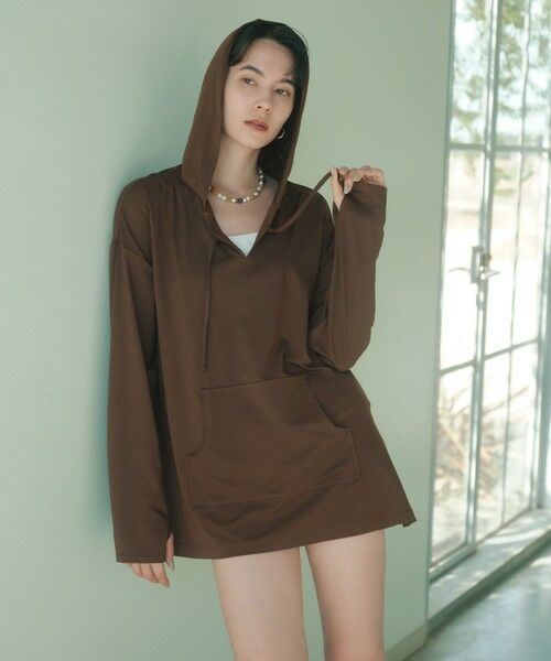 green label relaxing / グリーンレーベル リラクシング 水着・スイムグッズ | ラッシュプルオーバー パーカー ラッシュガード / スイムウェア（DK.BROWN）