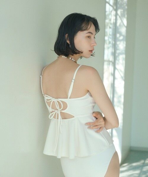 green label relaxing / グリーンレーベル リラクシング 水着・スイムグッズ | ジョーゼット風 ペプラムビスチェ オフホワイト スイムウェア / 水着 | 詳細1