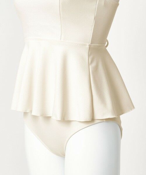 green label relaxing / グリーンレーベル リラクシング 水着・スイムグッズ | ジョーゼット風 ペプラムビスチェ オフホワイト スイムウェア / 水着 | 詳細10