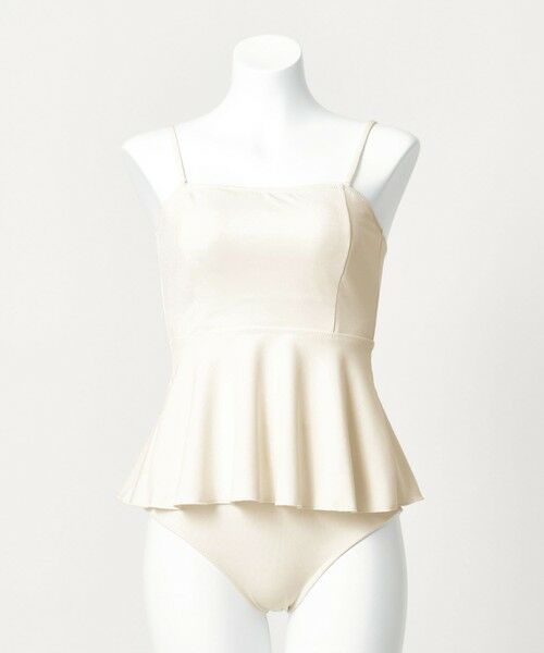green label relaxing / グリーンレーベル リラクシング 水着・スイムグッズ | ジョーゼット風 ペプラムビスチェ オフホワイト スイムウェア / 水着 | 詳細3