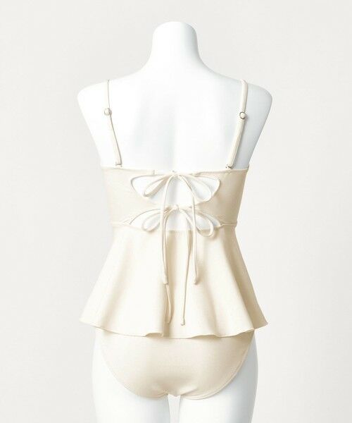 green label relaxing / グリーンレーベル リラクシング 水着・スイムグッズ | ジョーゼット風 ペプラムビスチェ オフホワイト スイムウェア / 水着 | 詳細5