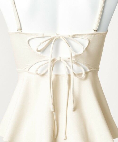 green label relaxing / グリーンレーベル リラクシング 水着・スイムグッズ | ジョーゼット風 ペプラムビスチェ オフホワイト スイムウェア / 水着 | 詳細9