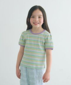 green label relaxing / グリーンレーベル リラクシング カットソー | テレコ マルチボーダー Tシャツ 100cm-160cm