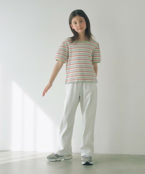 green label relaxing / グリーンレーベル リラクシング カットソー | テレコ マルチボーダー Tシャツ 100cm-160cm | 詳細1