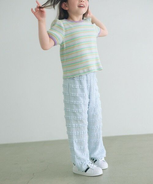 green label relaxing / グリーンレーベル リラクシング カットソー | テレコ マルチボーダー Tシャツ 100cm-160cm | 詳細10
