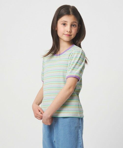 green label relaxing / グリーンレーベル リラクシング カットソー | テレコ マルチボーダー Tシャツ 100cm-160cm | 詳細16