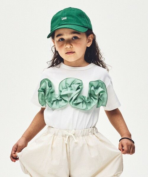 green label relaxing / グリーンレーベル リラクシング カットソー | 【スタメンシリーズ】フリル Tシャツ / キッズ  100cm-160cm（OFF WHITE）