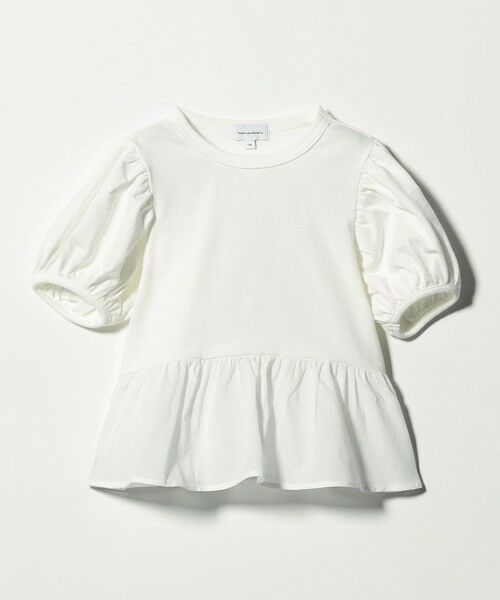 green label relaxing / グリーンレーベル リラクシング カットソー | 【スタメンシリーズ】パフスリーブ Tシャツ / キッズ  100cm-160cm（OFF WHITE）
