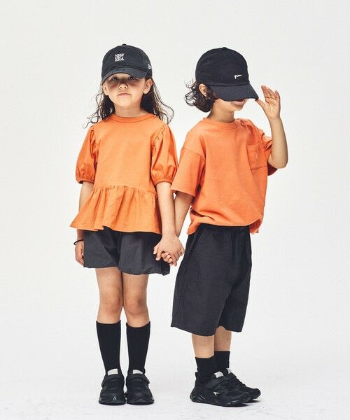 green label relaxing / グリーンレーベル リラクシング カットソー | 【スタメンシリーズ】パフスリーブ Tシャツ / キッズ  100cm-160cm（ORANGE）