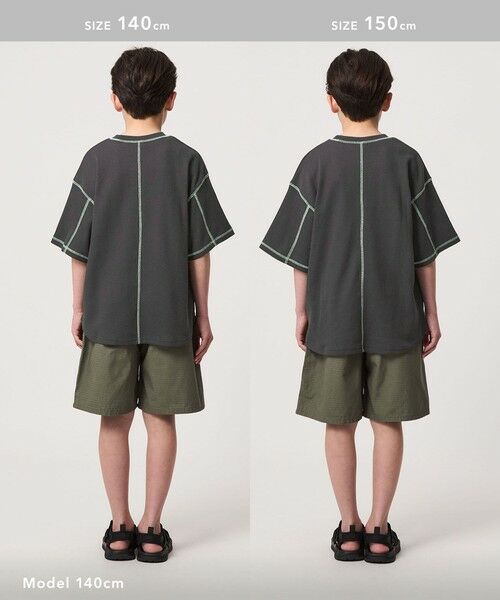 green label relaxing / グリーンレーベル リラクシング カットソー | 【スタメンシリーズ】ドライワッフル 配色ステッチ Tシャツ / キッズ 100cm-160cm | 詳細5