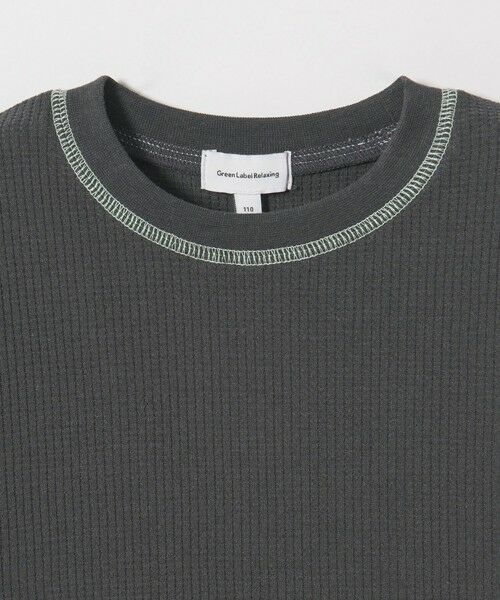 green label relaxing / グリーンレーベル リラクシング カットソー | 【スタメンシリーズ】ドライワッフル 配色ステッチ Tシャツ / キッズ  100cm-160cm | 詳細1