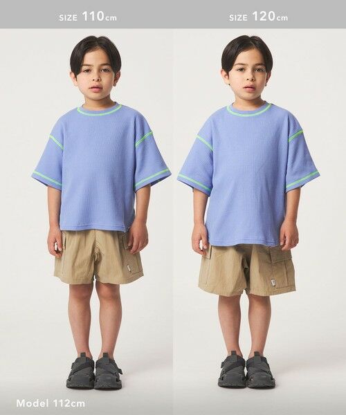 green label relaxing / グリーンレーベル リラクシング カットソー | 【スタメンシリーズ】ドライワッフル 配色ステッチ Tシャツ / キッズ 100cm-160cm | 詳細21